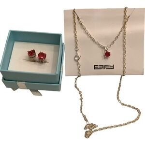 Effy silver tone pendant and matching earrings